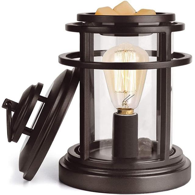 SALKING Electric Wax Warmer - Metal Wax Melt Warmer with Lavender Scented Wax,Candle Wax Burner Fragrance Warmer and 2 Edison Bulbs, Wax Warmer for Home Decor Office,Birthday Gifts for Women