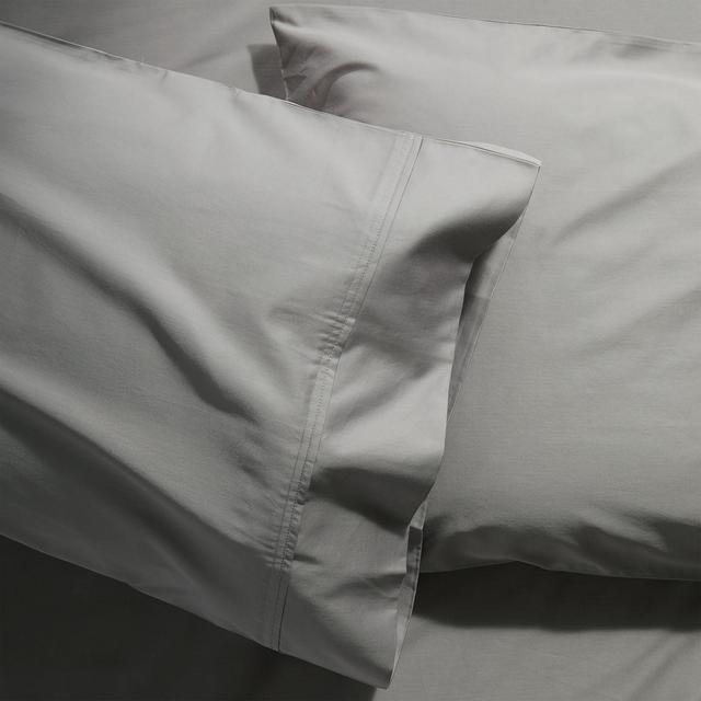 400 Thread Count Sateen Dark Grey Pillow Cases Standard, Set of 2