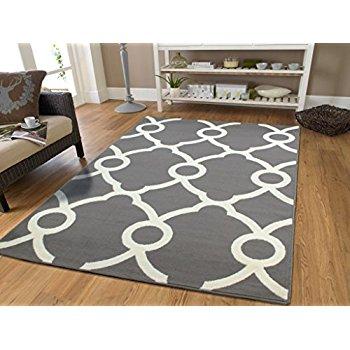 Modern Moroccan Area Rugs 5x7 Rug For Living Room Under 50 White Grey Rug For Bedrooms 5x8 Gray Rug For Dining Room 5 by 7 Rugs Moroccan Trellis