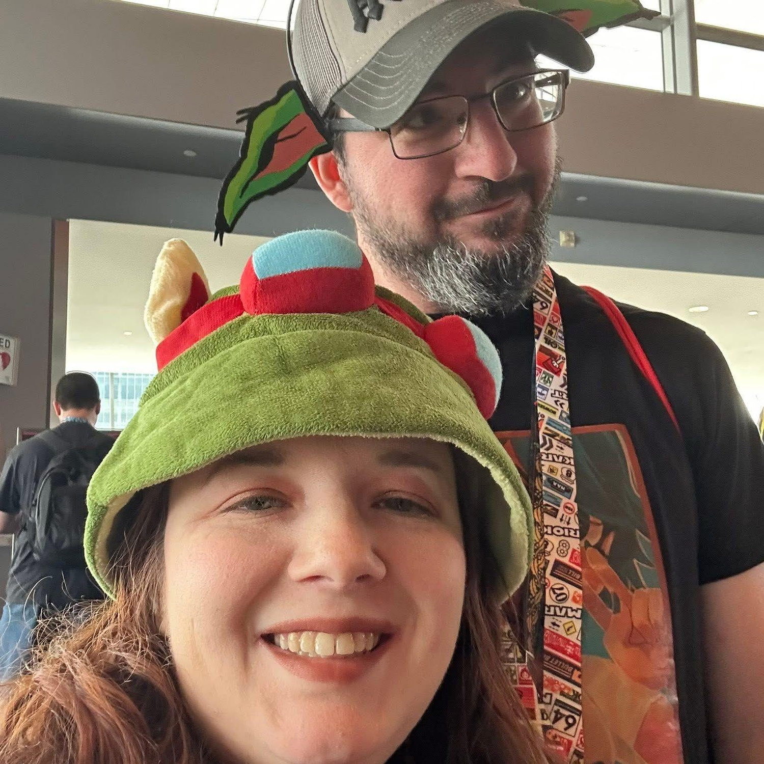 Goofy pictures waiting in line for a panel at PAX East