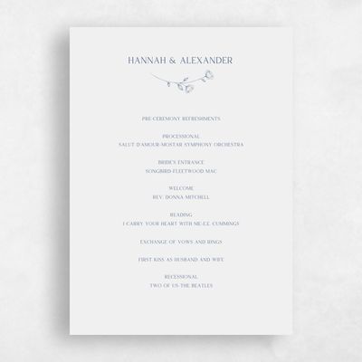 Smoke, Grey Wedding Program - Luana
