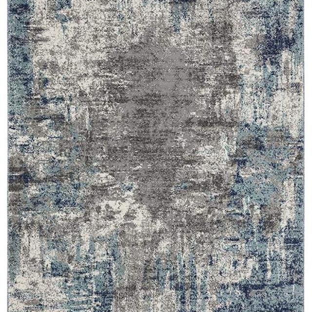 Luxe Weavers Euston Blue 8 x 10 Abstract Modern Area Rug