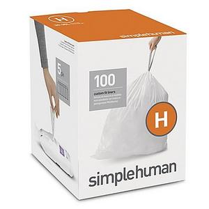 simplehuman® Code H 100-Pack 30-35-Liter Custom-Fit Liners in White