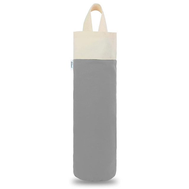 Plastic Bag Holder, Wall Mount Grocery Bag Holder for Plastic Bags Storage, Cotton Shopping Garbage Sack Organizer, Large Trash Bag Dispenser for Home Kitchen Decor (French Grey)