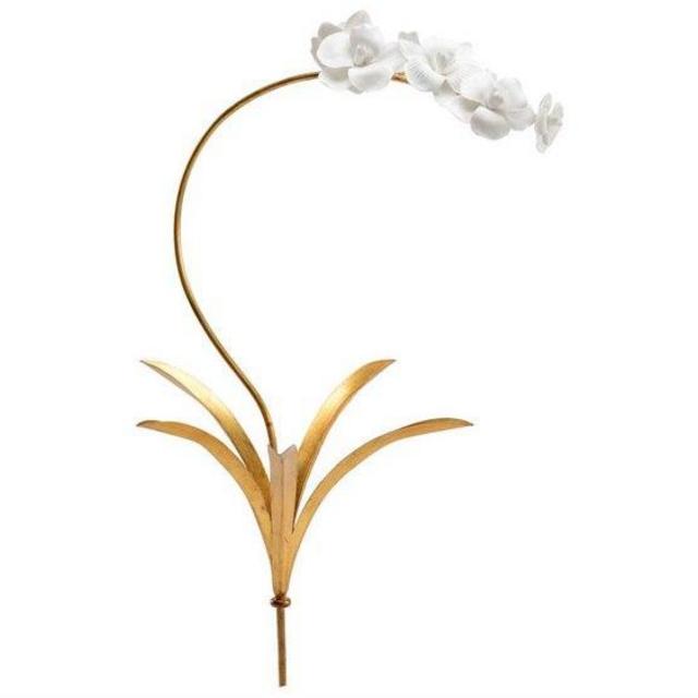 Chelsea House Orchid Antique Gold Leaf Stem