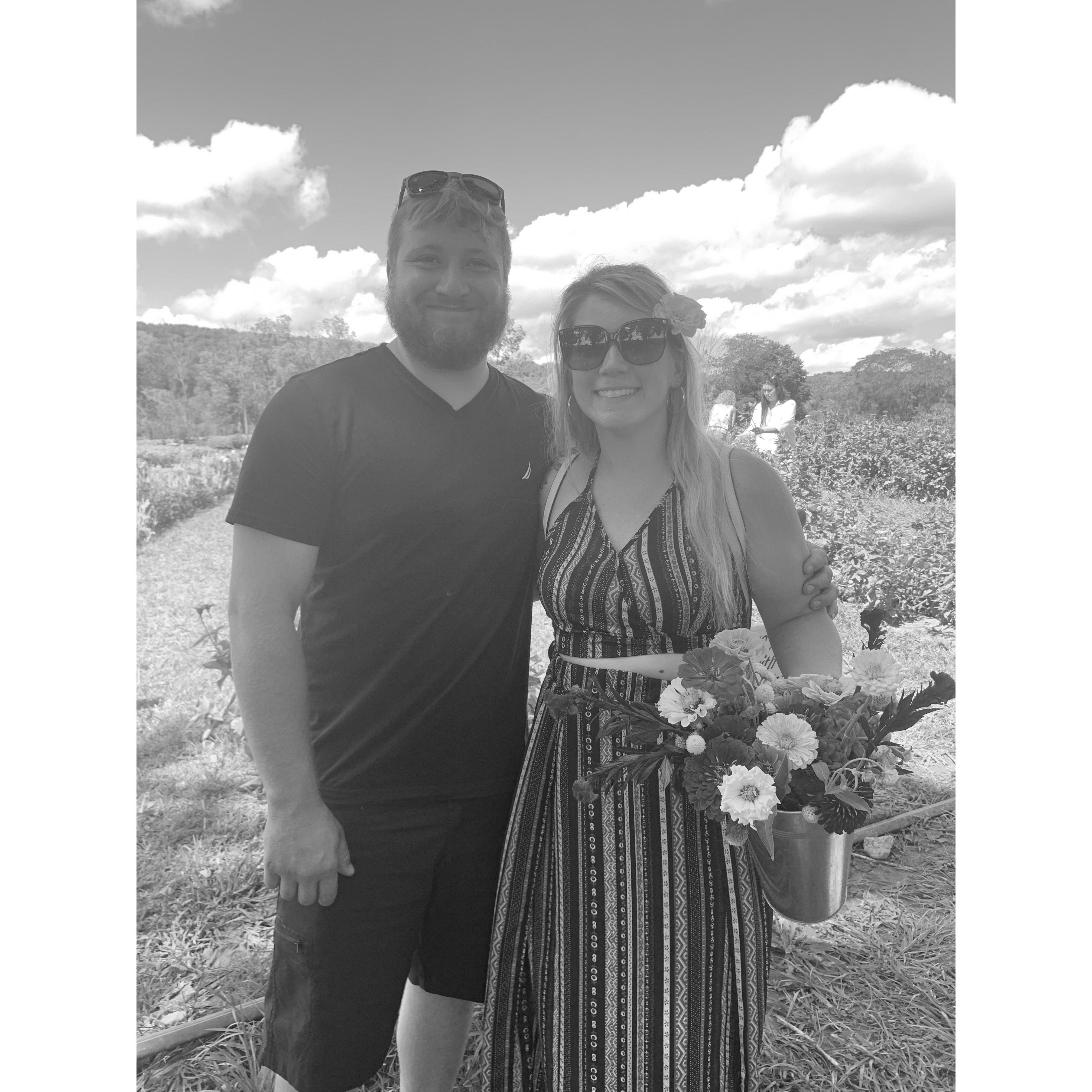 Picking flowers instead of pumpkins.