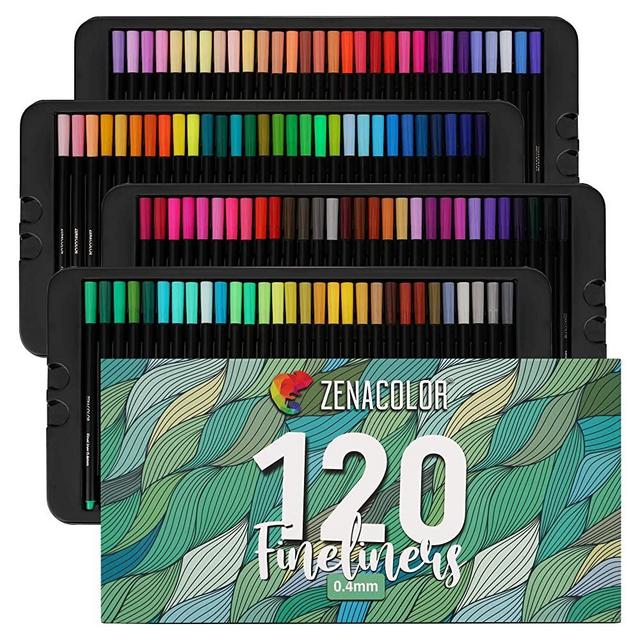 120 Fine Tip Pens, Colored Fine Tip Markers - 120 Unique, 0.4 mm, Fine Point Pens for Diaries, Adult Coloring Books - Felt Tip Pens, Art Supplies Colored Pens for Drawings, Journaling