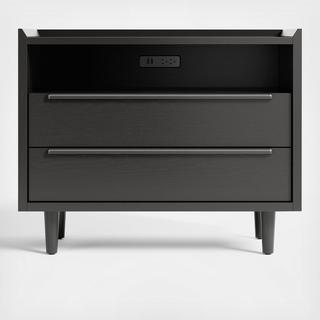 Tate 2-Drawer Midcentury Nightstand with Outlet