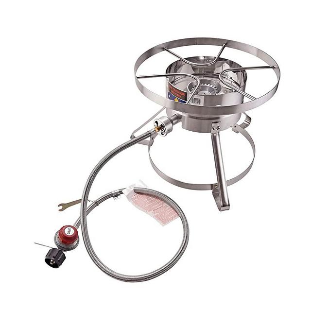 ARC SS3830S Single Burner Propane Stove, Stainless Steel Outdoor Propane Burner with Hose & CSA 0-5PSI Regulator, Propane Gas Cooker Perfect for Turkey Fry, Crawfish Boil, Home Brewing, 37,000 BTU