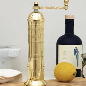 Alexander Home Original Greek Pepper Mill, 8-Inch Brass – European Manual Pepper Grinder Refillable