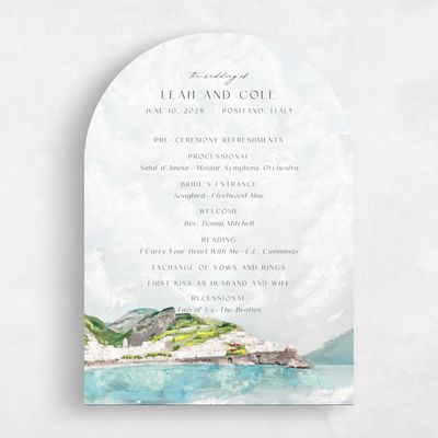 Grey Arch Wedding Program - Sorrentine