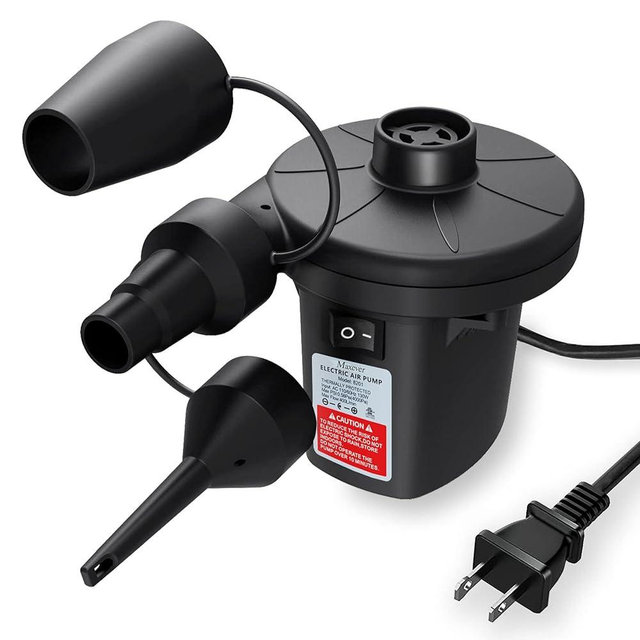 MAXEVER Quick-Fill Electric Air Pump with 3 Nozzles, AC 110V-120V Portable Inflator Deflator for Inflatables Pool Float Toys Air Mattress Bed Couch Swim Ring Tube Raft
