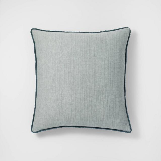 Euro Textured Chambray Cotton Pillow Sham Dark Teal Blue - Casaluna™