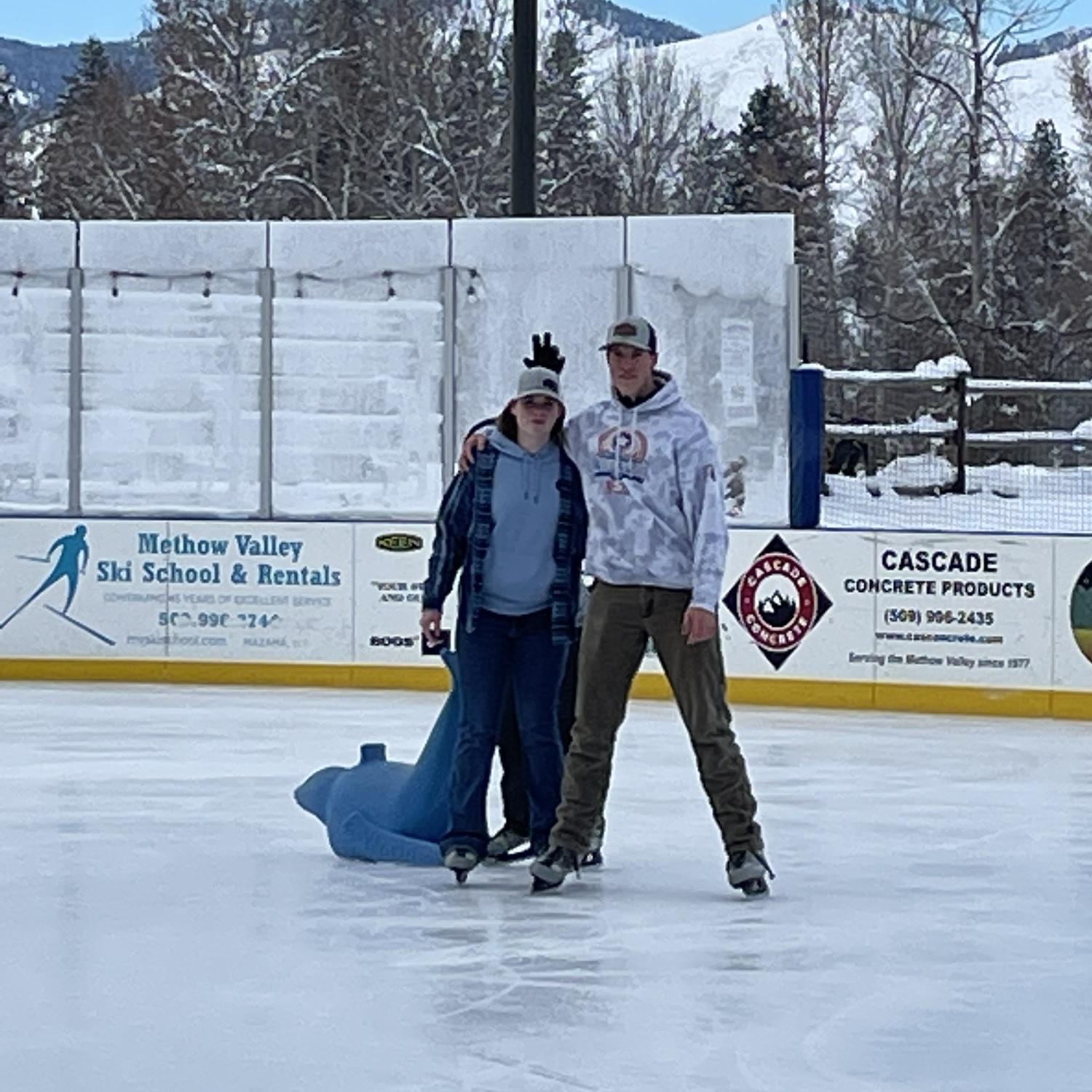 First time ice skating together in Winthrop!
