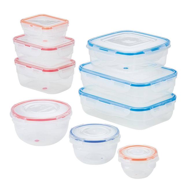 LocknLock Easy Essentials Color Mates Assorted Food Storage Container Set - 18pc