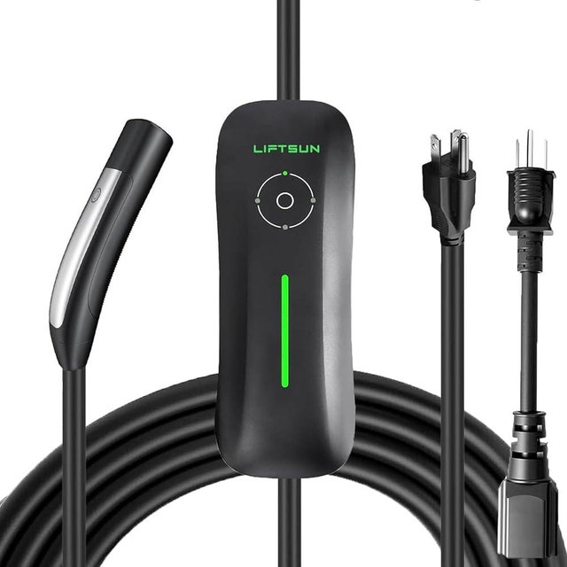 Liftsun Level 1+2 Tesla Charger,110V to 240V, 16 Amp, NEMA 6-20 Plug and 5-15P Adapter, 21ft Extension Cord - Portable Home Electric Vehicle Charging Station,Compatible with All Tesla Models X/Y/3/S