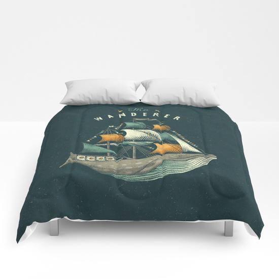 Wanderer Whale Comforter, Queen