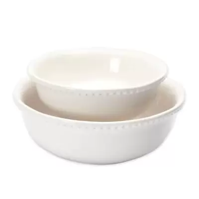 Modern Farmhouse Home Turkey 2-Piece Bowl Set in White