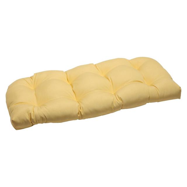 Sunbrella Canvas Outdoor Wicker Loveseat Cushion - Yellow
