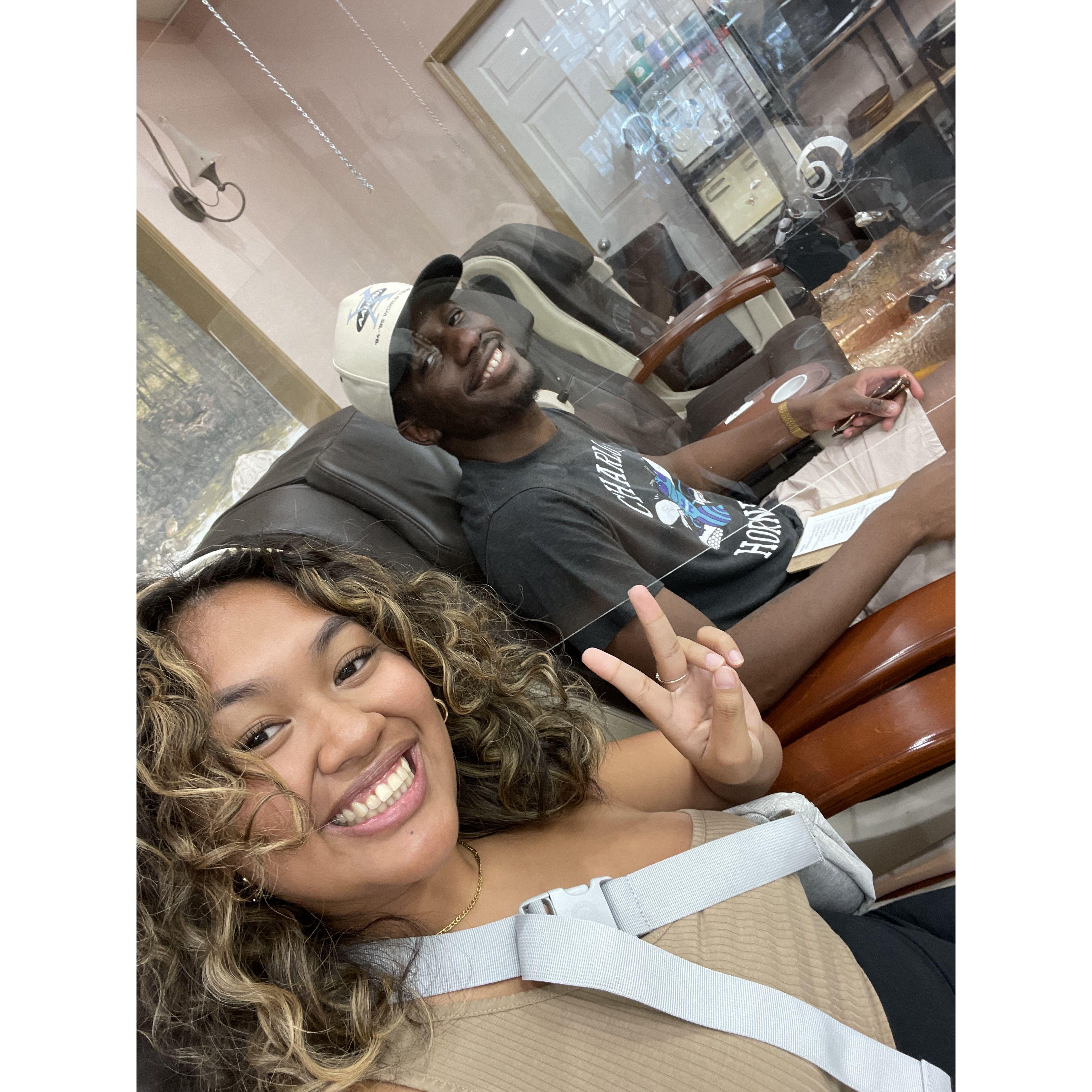 Chad's first time getting a pedicure! 08/2022