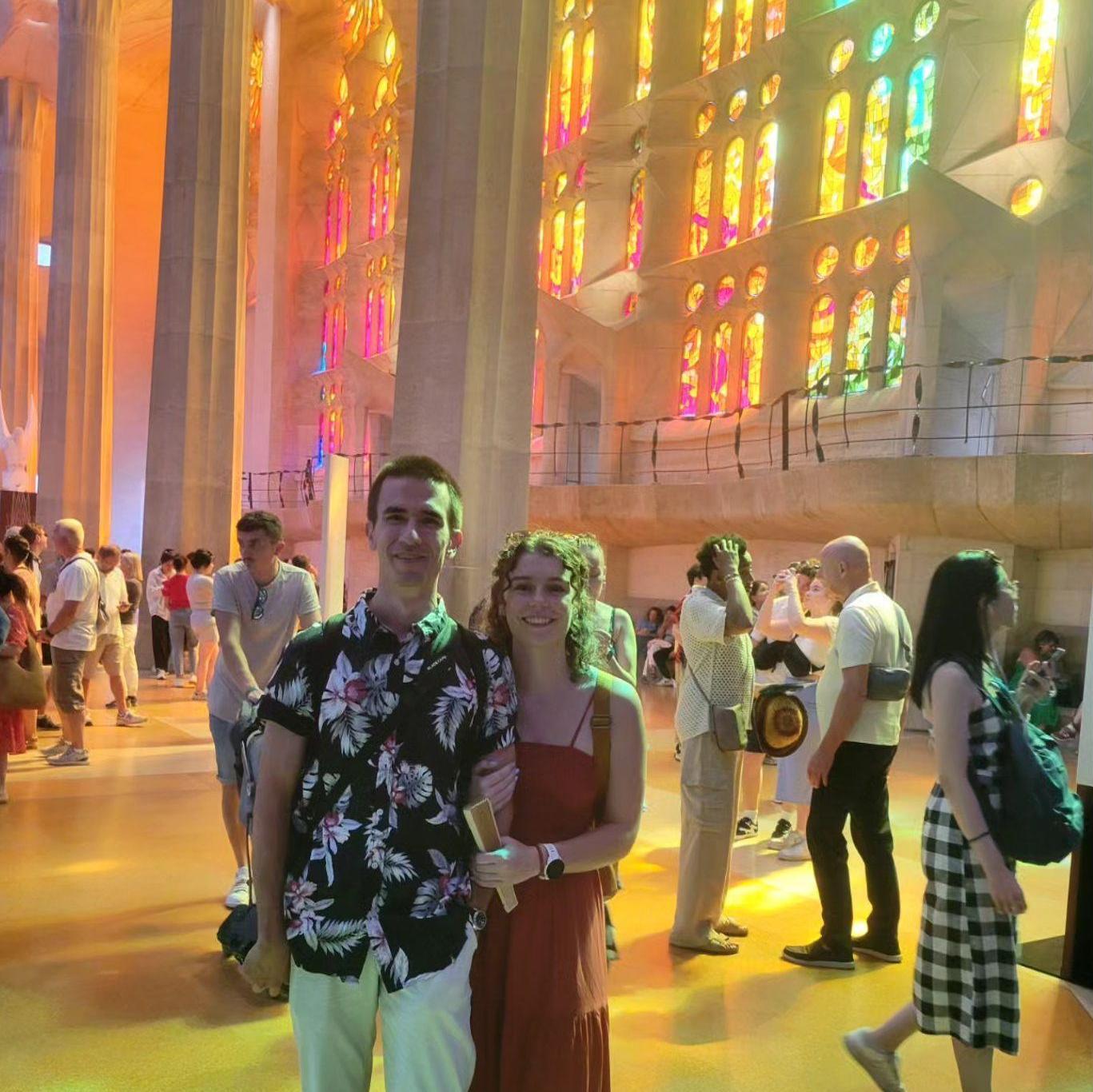 in the Sagrada Familia - a location they both loved and a boardgame they now own