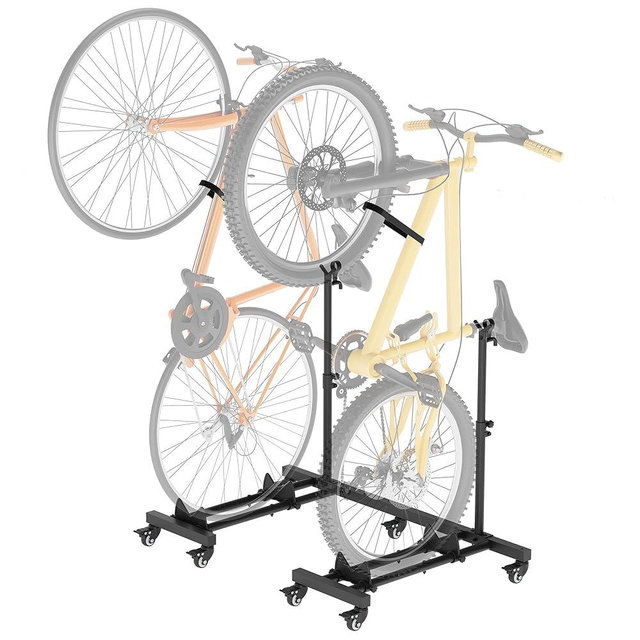 Sttoraboks Vertical Bike Stands (2 Pack)，Standing Bike Rack for Garage Floor，Upright Bicycle Floor Stand Indoor Bike Holder with Adjustable Height for Garage & Apartment - for Wheels Sizes up to 29”