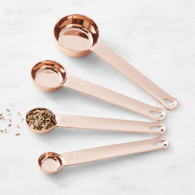 Williams Sonoma Copper Measuring Spoons, Set of 4