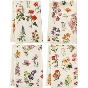Set of 4 Vintage Wildflower Dish Towels for Kitchen Decorative 16 x 24 Inch Floral Kitchen Towels Hand Floral Bath Towels Dish Cloth for Cooking Tea Bathroom Woman Guest Housewarming Gift
