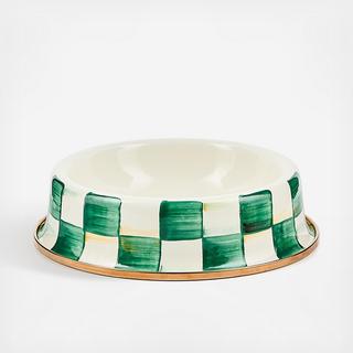Emerald Check Stainless Steel Cat Dish