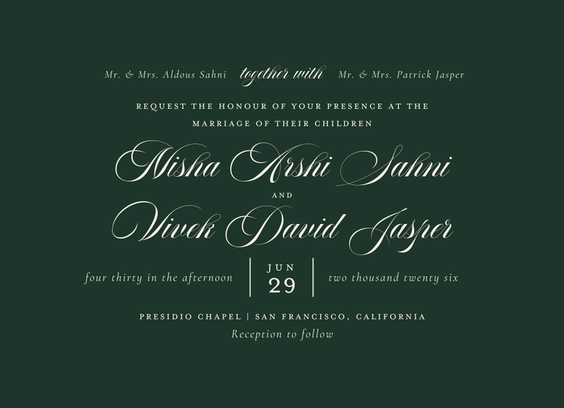 Grazio Landscape | Dark Forest | Zola Wedding Invitations