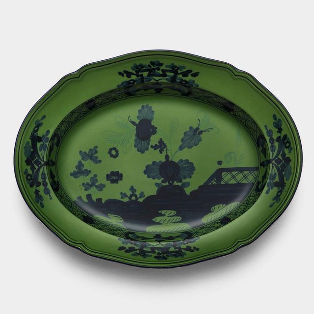GINORI 1735Oriente Italiano Oval Platter, Malachite