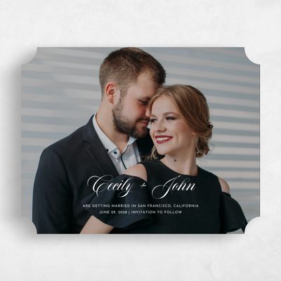 White Ticket Wedding Save the Date - Wilmington Photo