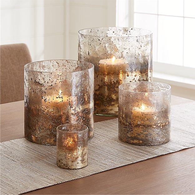 Sona Glass Hurricane Candle Holders (3.5")