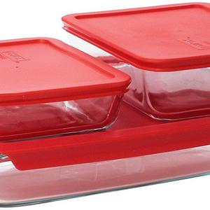 Pyrex Easy Grab 6-Piece Glass Bakeware and Food Storage Set