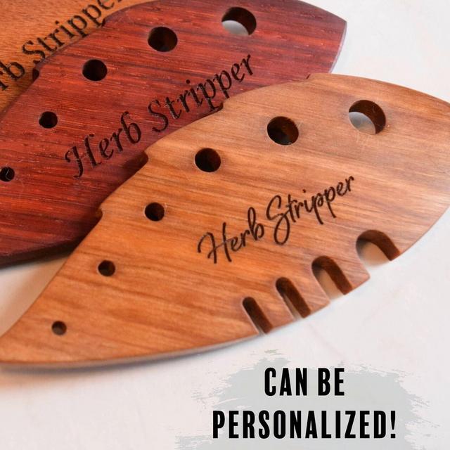 Herb Stripper | Personalized Leaf Stripper / Remover | Kitchen Gadget Tool | Chef Gift | Wooden Cooking | Christmas Gift | Stocking Stuffer