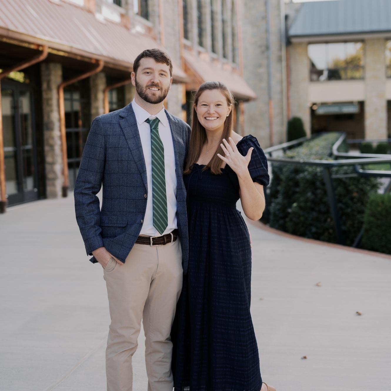 Engagement at Keeneland in Lexington. John's dad, aunt, and uncle were there too. This location was also special because Kelly's grandparents use to visit Keeneland frequently too. October 17, 2025