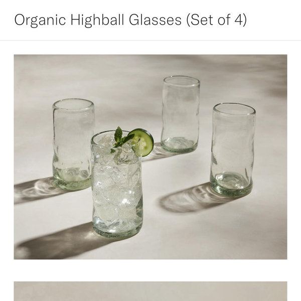 Organic Highball Glasses (Set of 4)