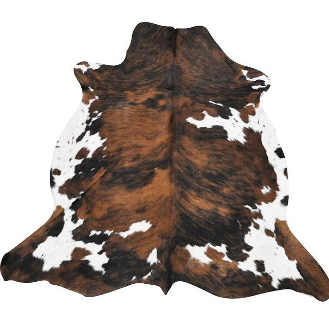 Tricolor Cow Hide Rug, Brown Multi