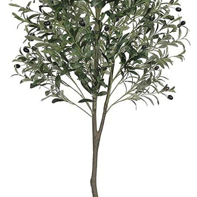 VIAGDO Artificial Olive Tree 6ft(70in) Tall Fake Potted Olive Silk Tree with Planter Large Faux Olive Branches and Fruits Artificial Tree for Modern Home Office Living Room Decor Indoor, 1176 Leaves