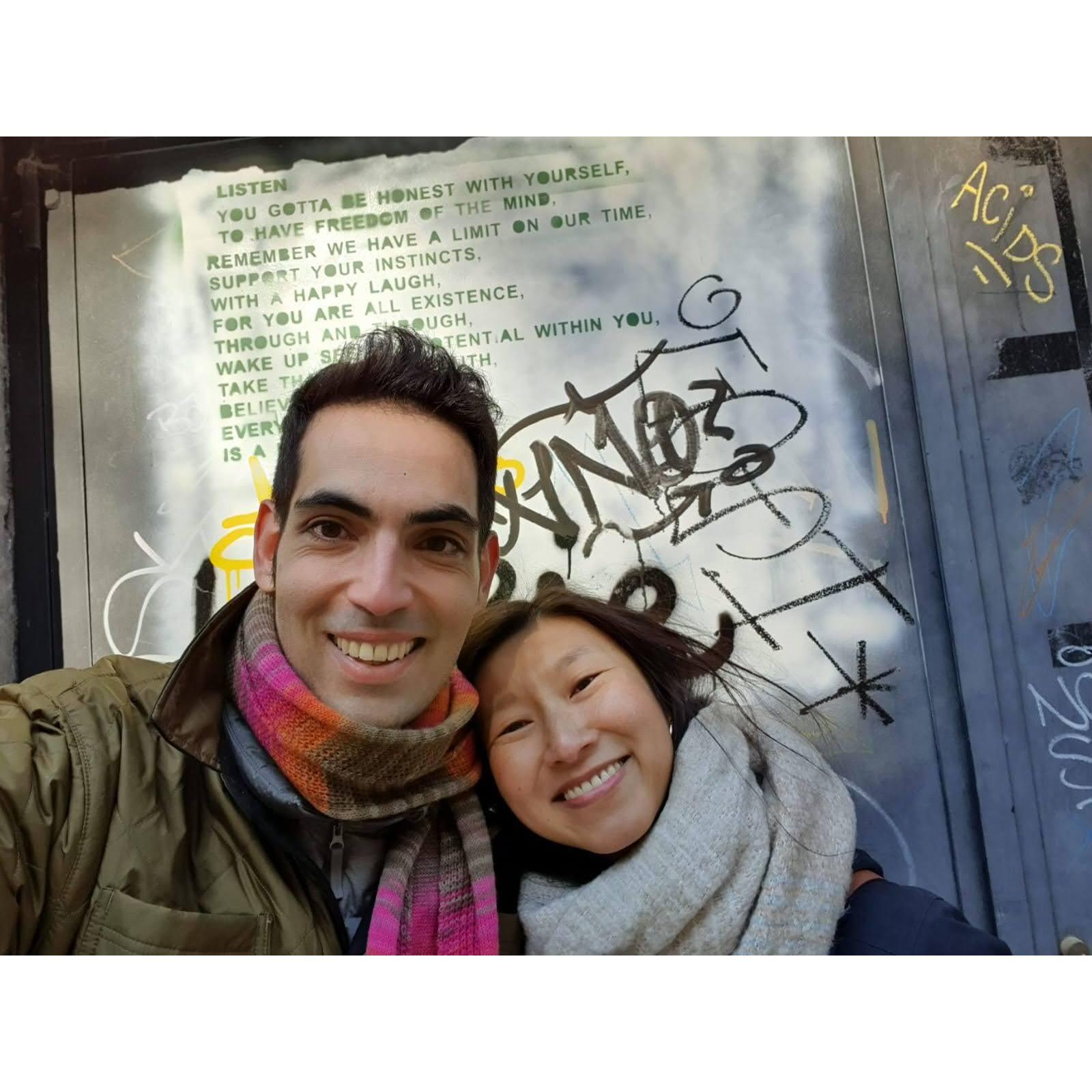 Our motto in life written on a wall in Granada