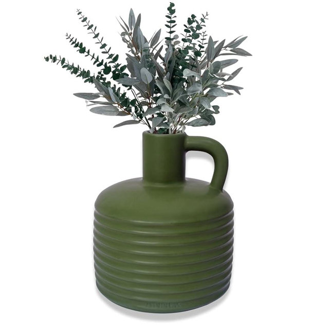 Annex Large Ceramic Handmade Bud Vase, Perfect for Pampas Grass, Book Vase for Flowers, Boho Room Decor for Home, Table, Shelf, Floor, Centerpiece or Book Display