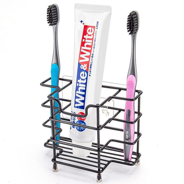 Toothbrush Holder for Bathroom, 304 Stainless Steel Wall Mount Toothbrush Holder Toothpaste Holder Bathroom Accessories Organizer Black