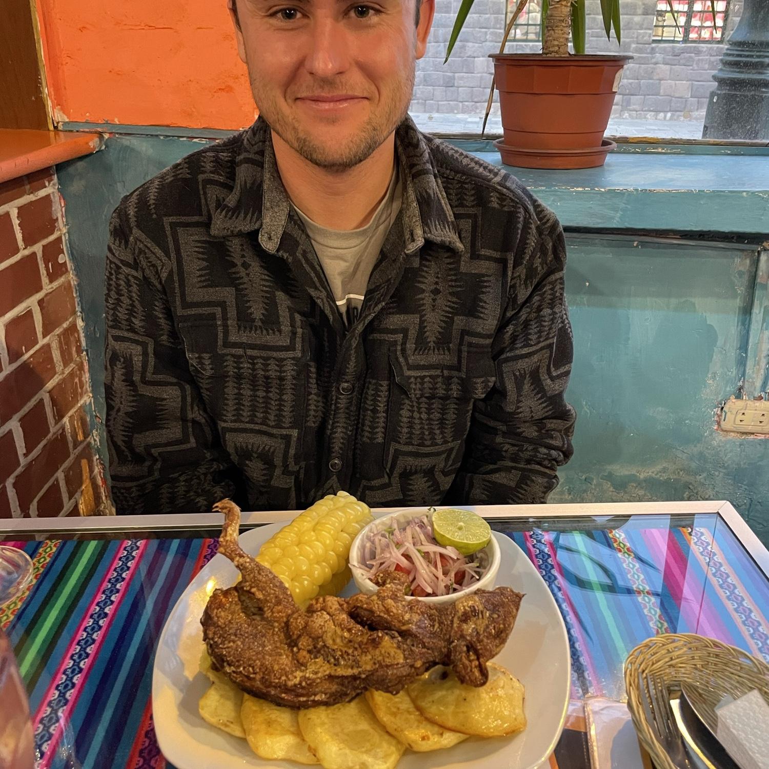 Guinea Pig dinner in Cusco, Peru