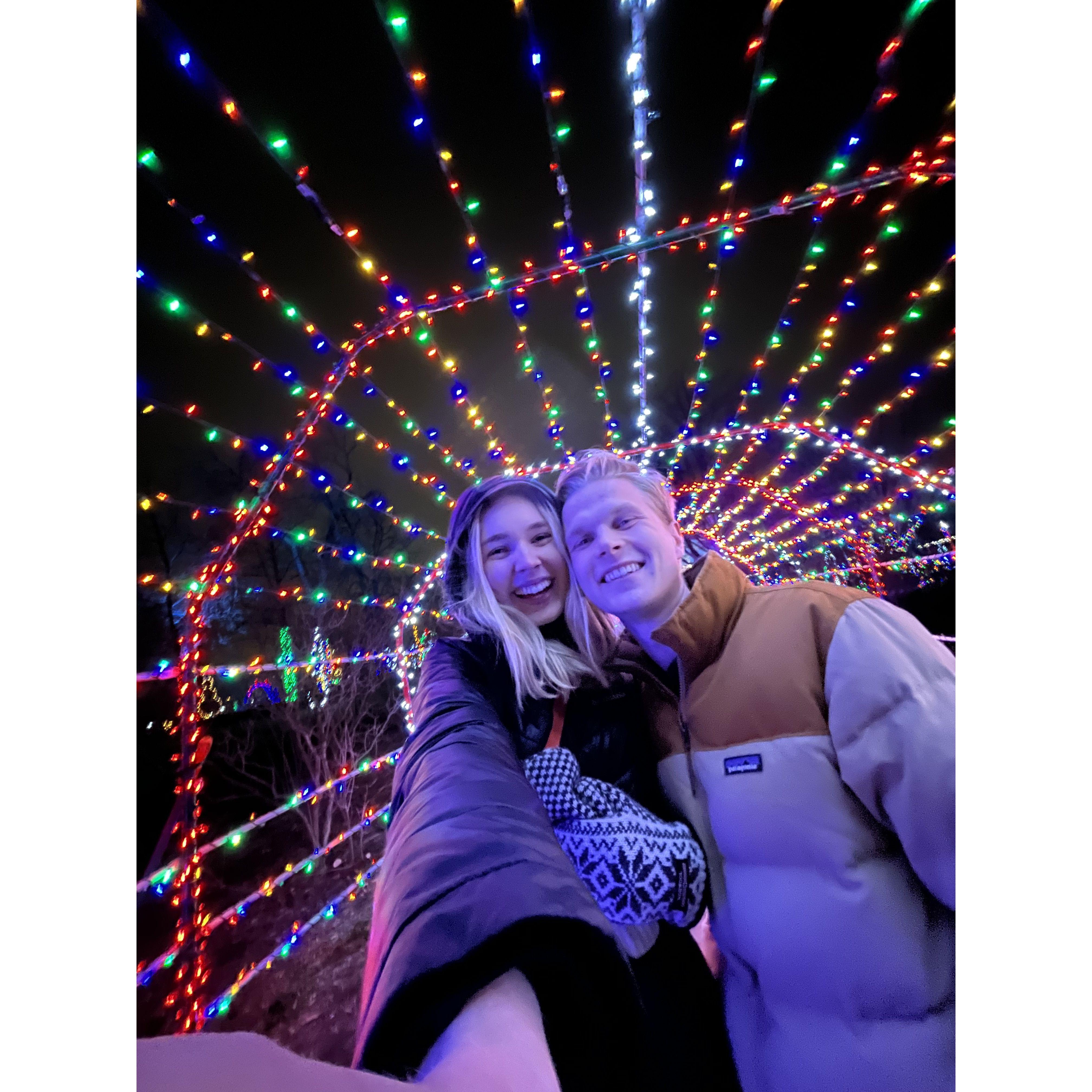 Visiting the Christmas lights at Lilacia Park