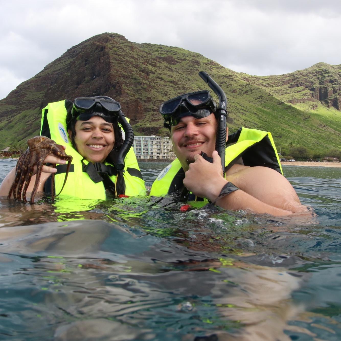 Snorkeling with an octopus