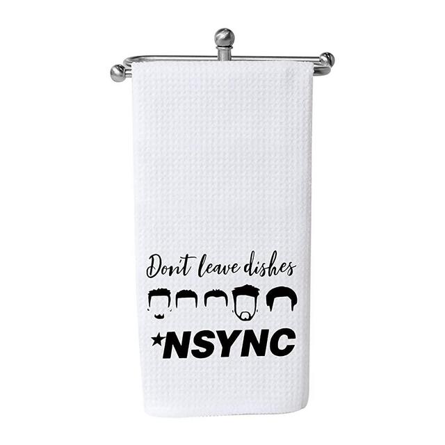 WCGXKO Funny Kitchen Decor Kitchen Towels Tea Towel Don't Leave Dishes Novelty Boy Group Inspired Dish Towel (Don't Leave Dishes)