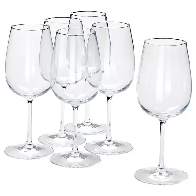 IKEA Wine glass, clear glass17 oz, set of 6