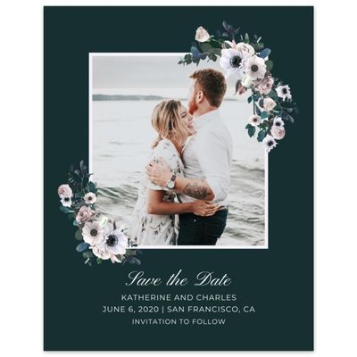Green Greenery Wedding Digital Save the Date - Napa Frame