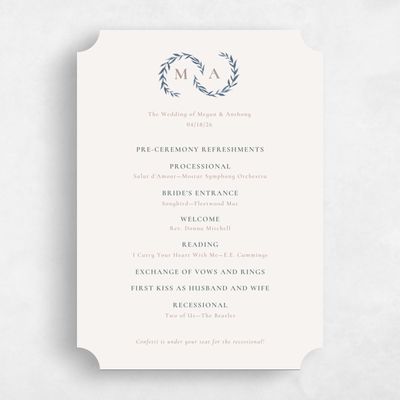 Beige Ticket Wedding Program - Cappell