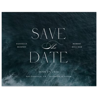 Blue Nautical Wedding Digital Save the Date - Grandscape Landscape